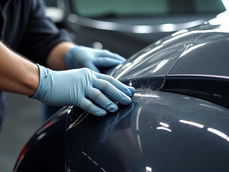 Professional PPF installation process